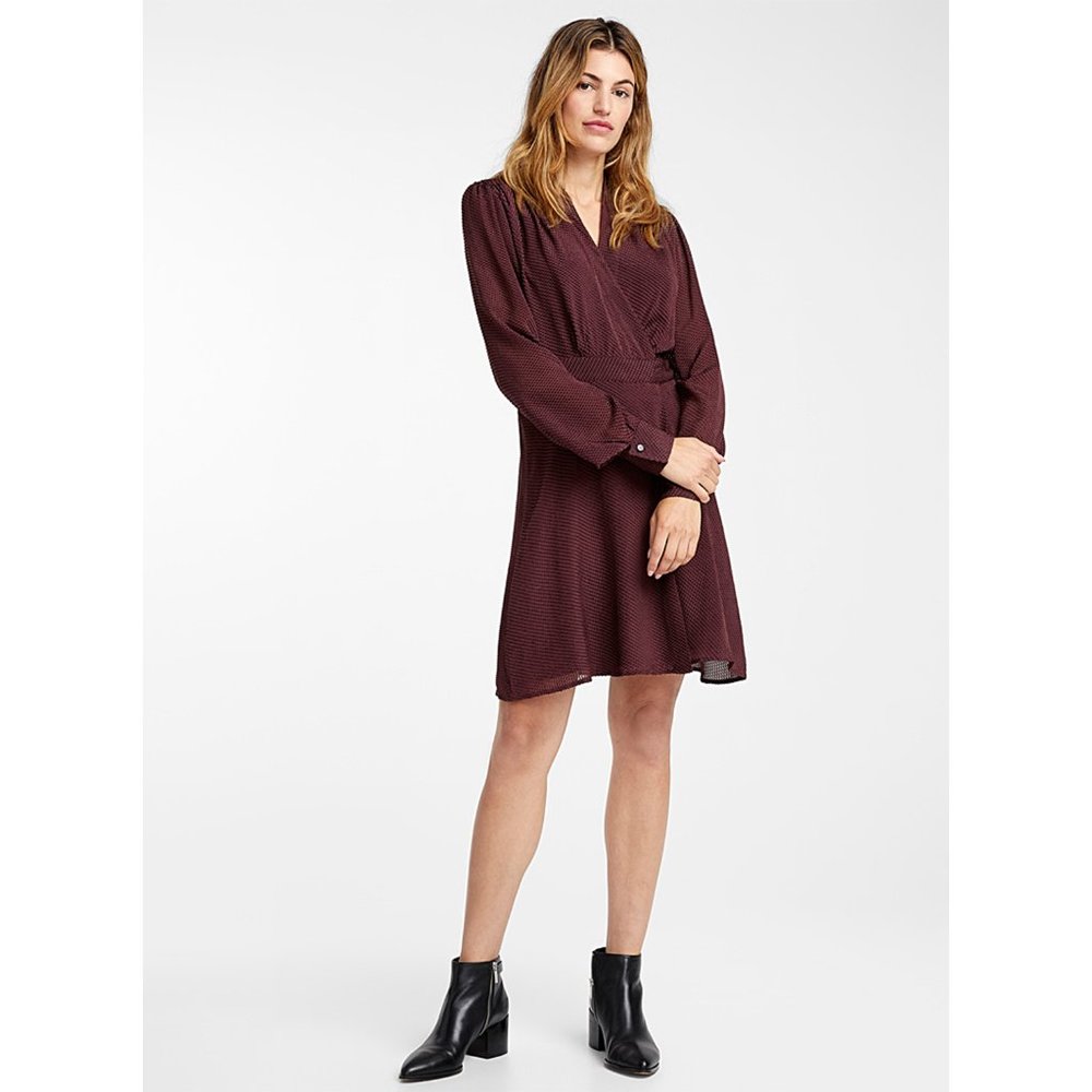 NWT Equipment Allaire Textured Silk Wrap Dress 4